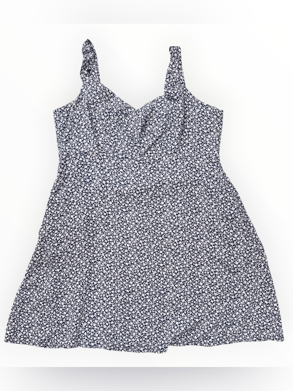 Old Navy Navy Blue White Floral Sleeveless Midi Dress Women’s L Pockets